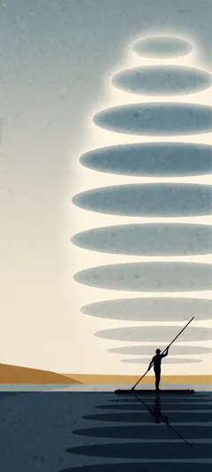 rower beneath halos