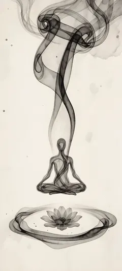 meditating smoke figure