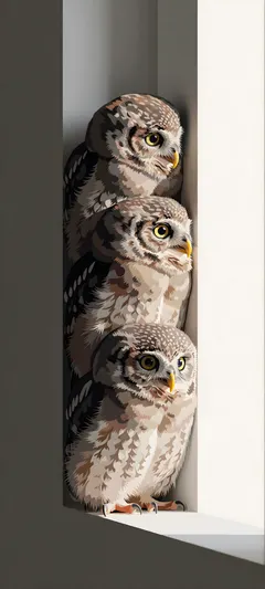three owlets
