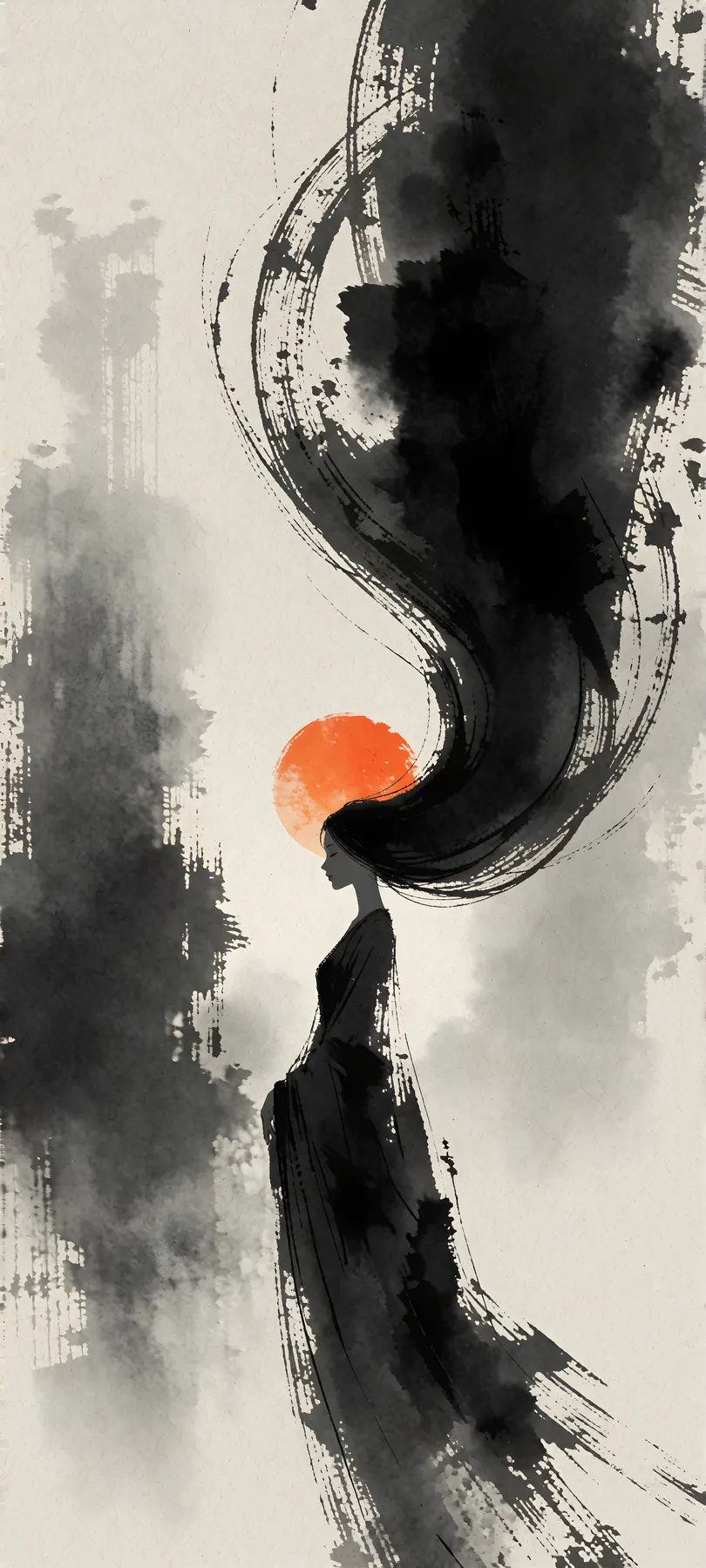 solitary feminine figure
