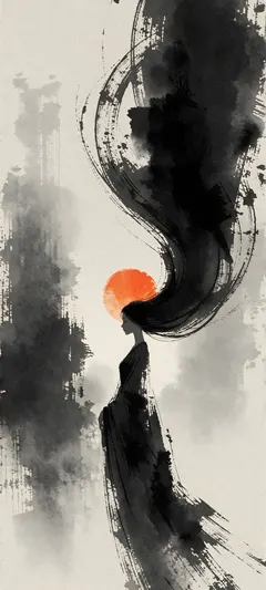 solitary feminine figure