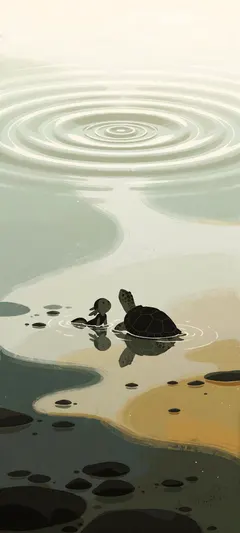 child and turtle