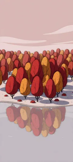 autumn shoreline grove