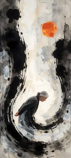 silver-haired woman