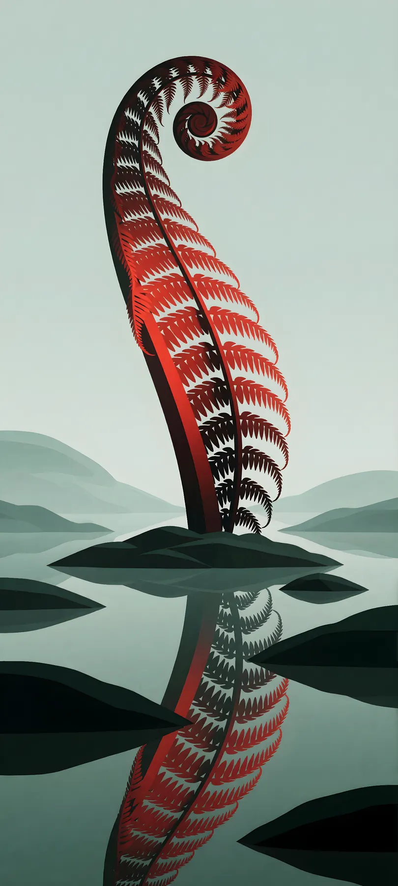 spiraling frond