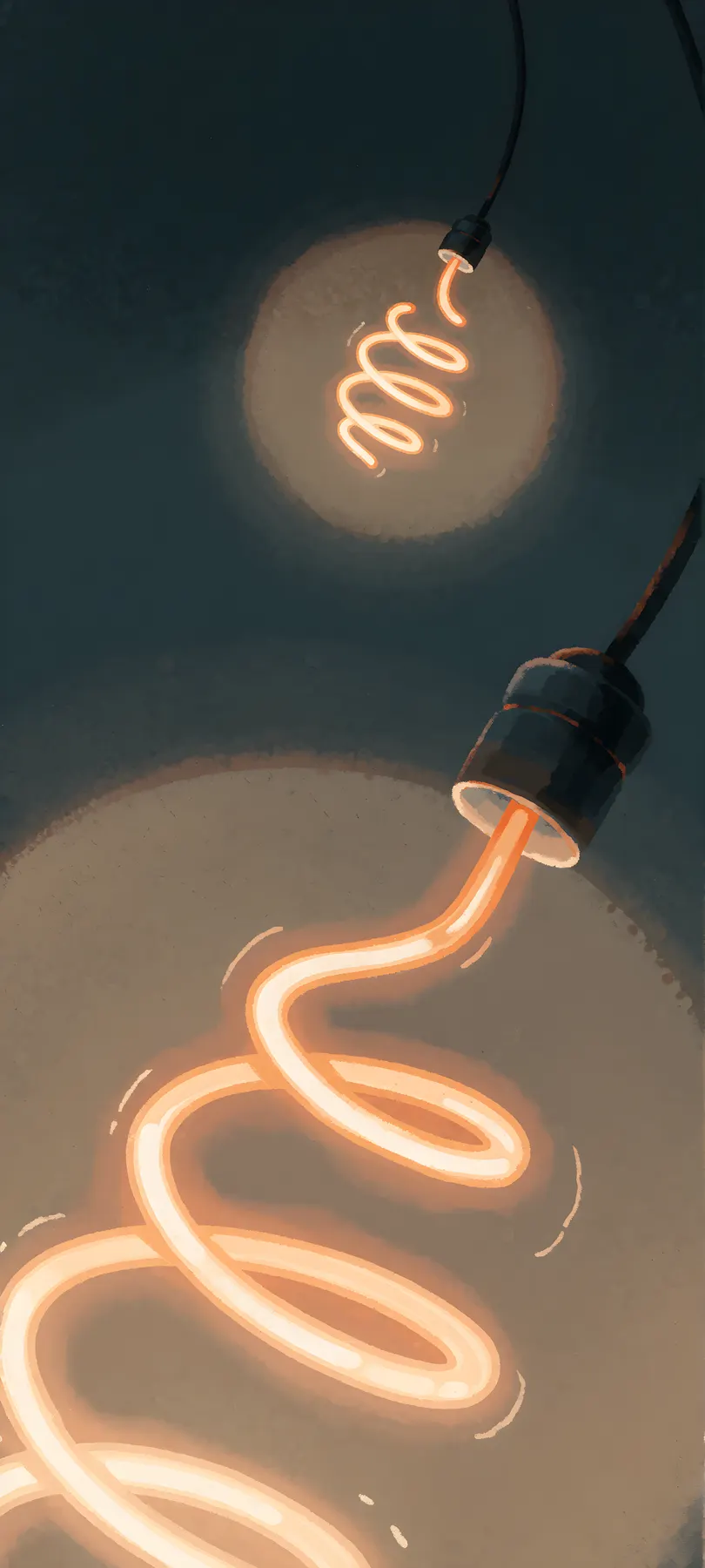 glowing spiral pendant