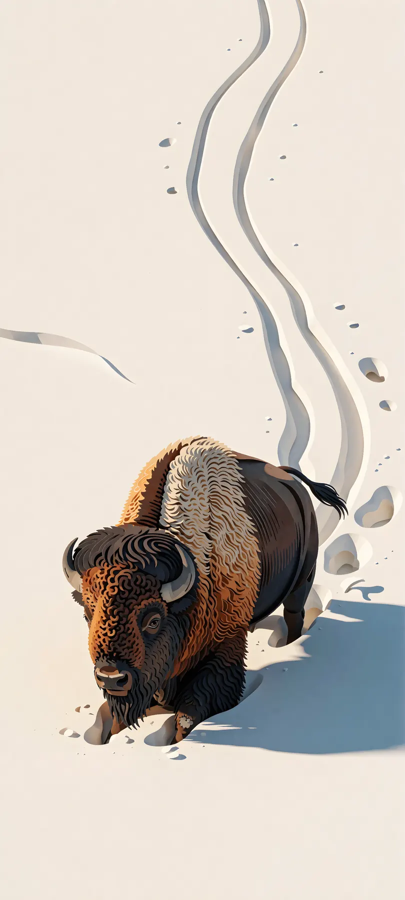 bison in snow