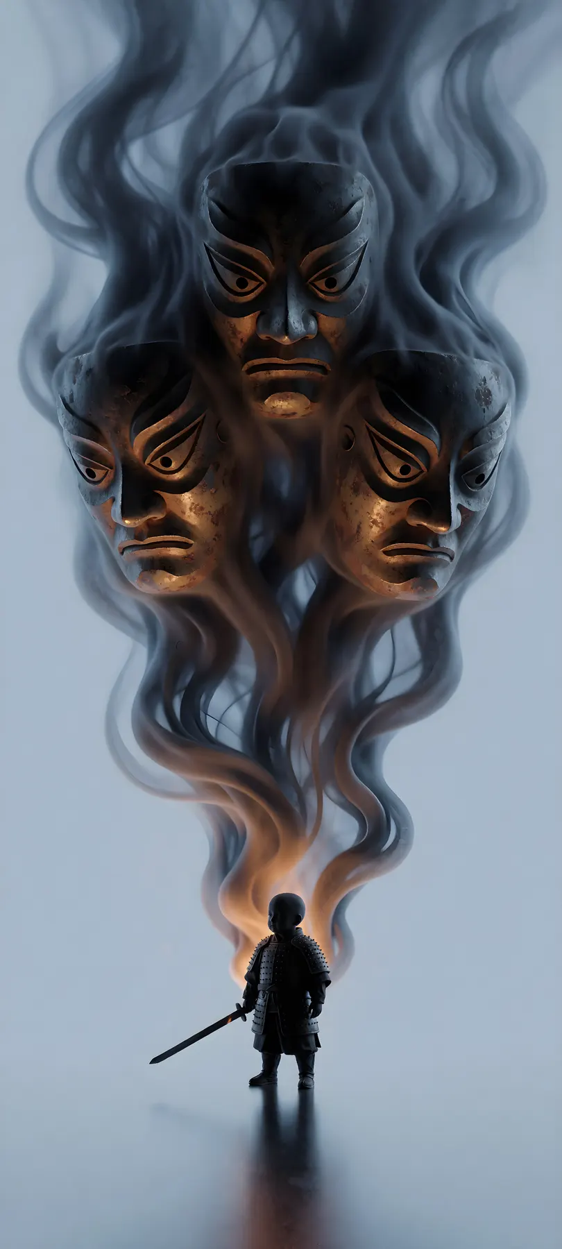 armored child with masks