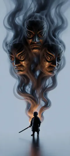 armored child with masks