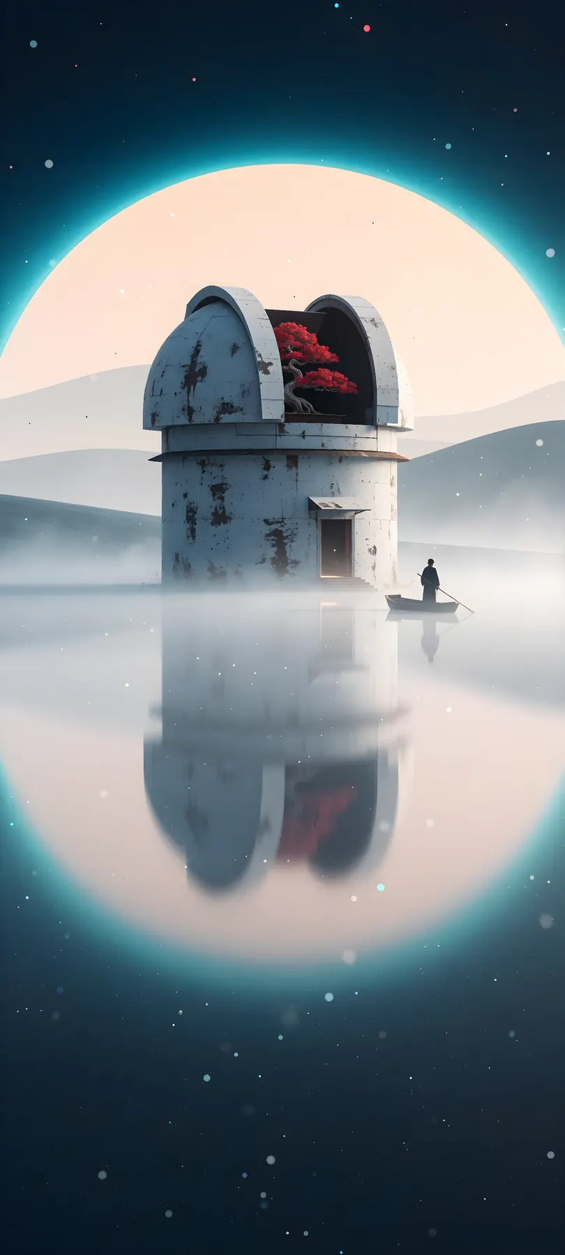 wing-roofed white observatory