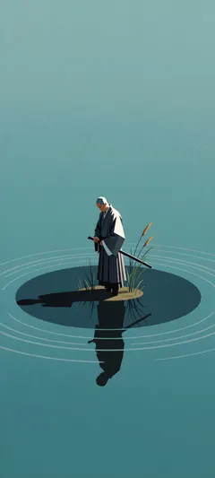 bowed monastic swordsman