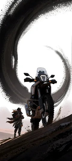 rider with motorcycle