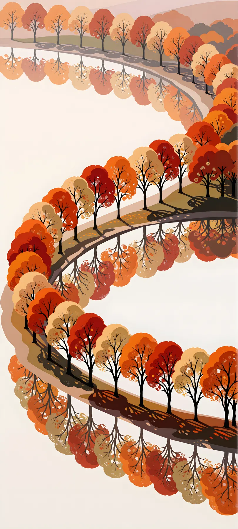 autumn tree-lined inlet