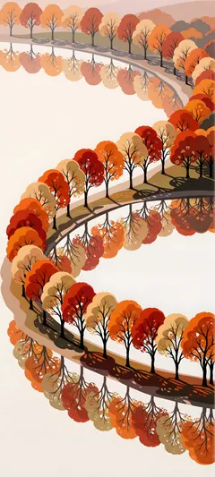 autumn tree-lined inlet