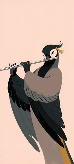 avian flute player
