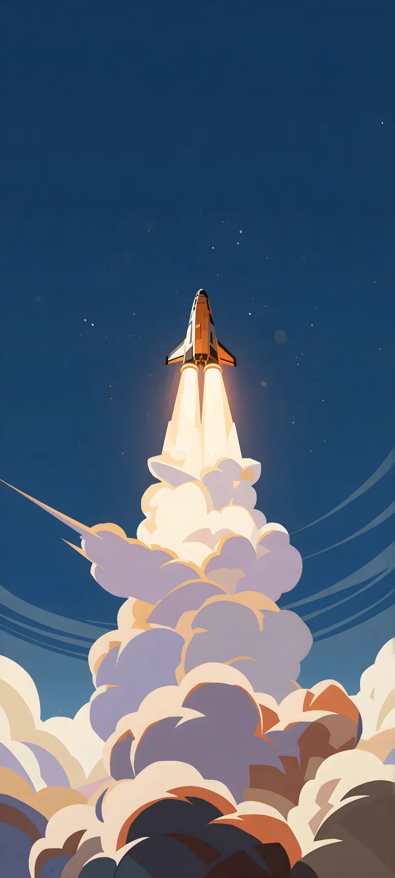 ginger-orange spaceplane