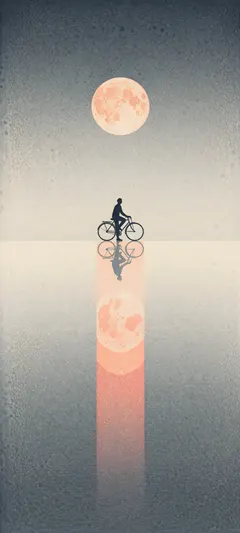 solitary cyclist