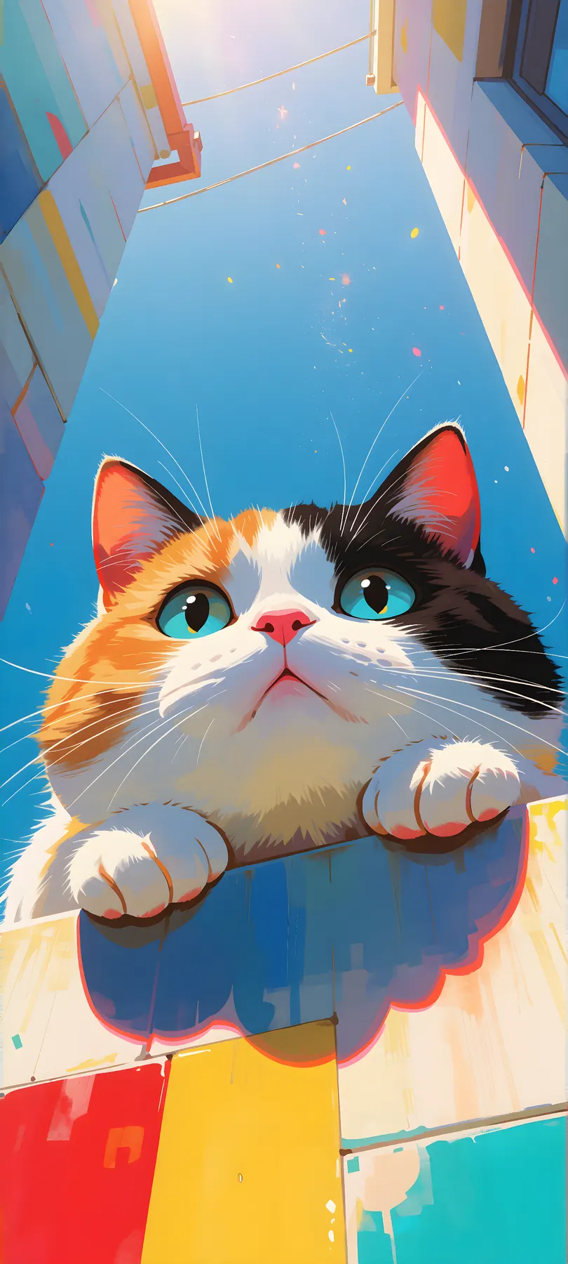 bicolored house cat
