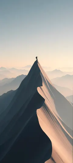 mountaineer on peak