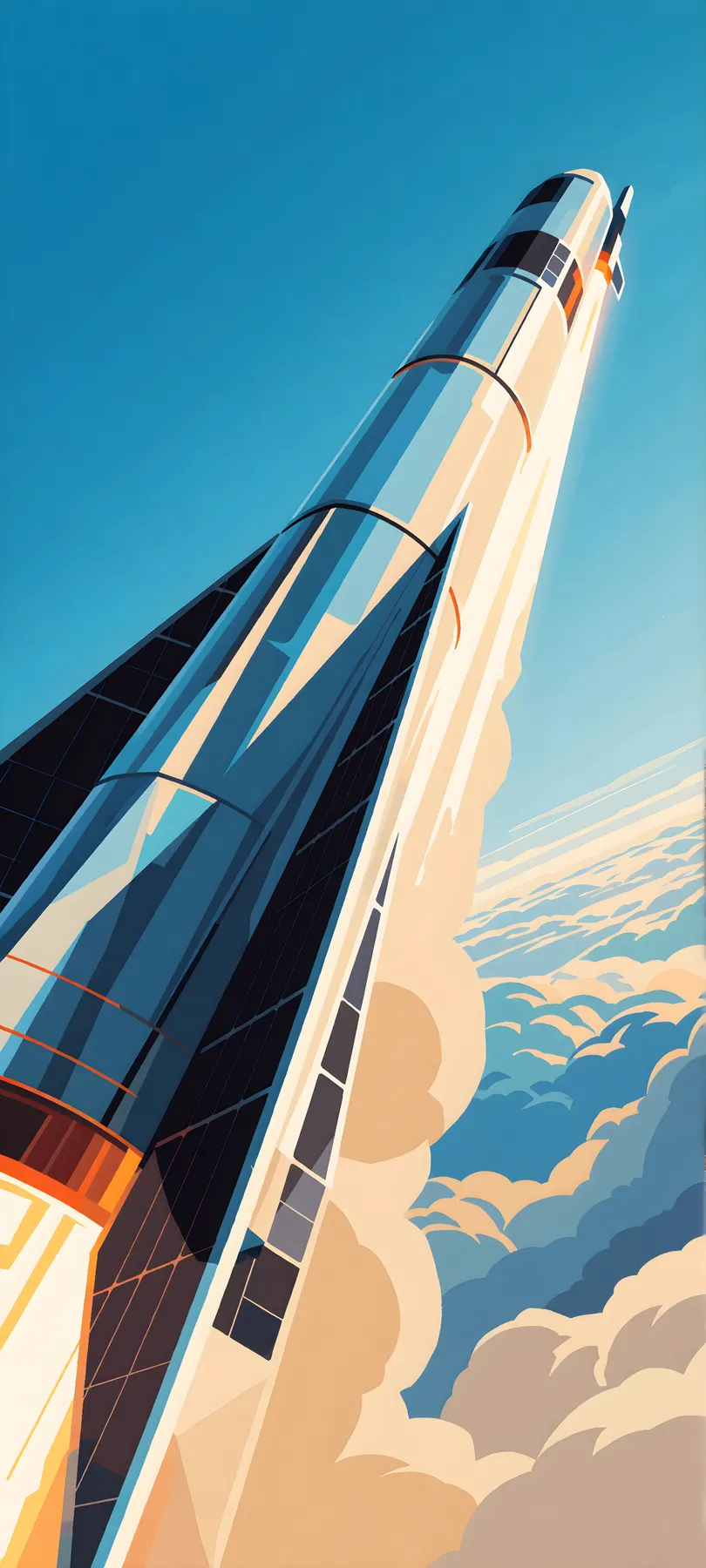 futuristic solar rocket