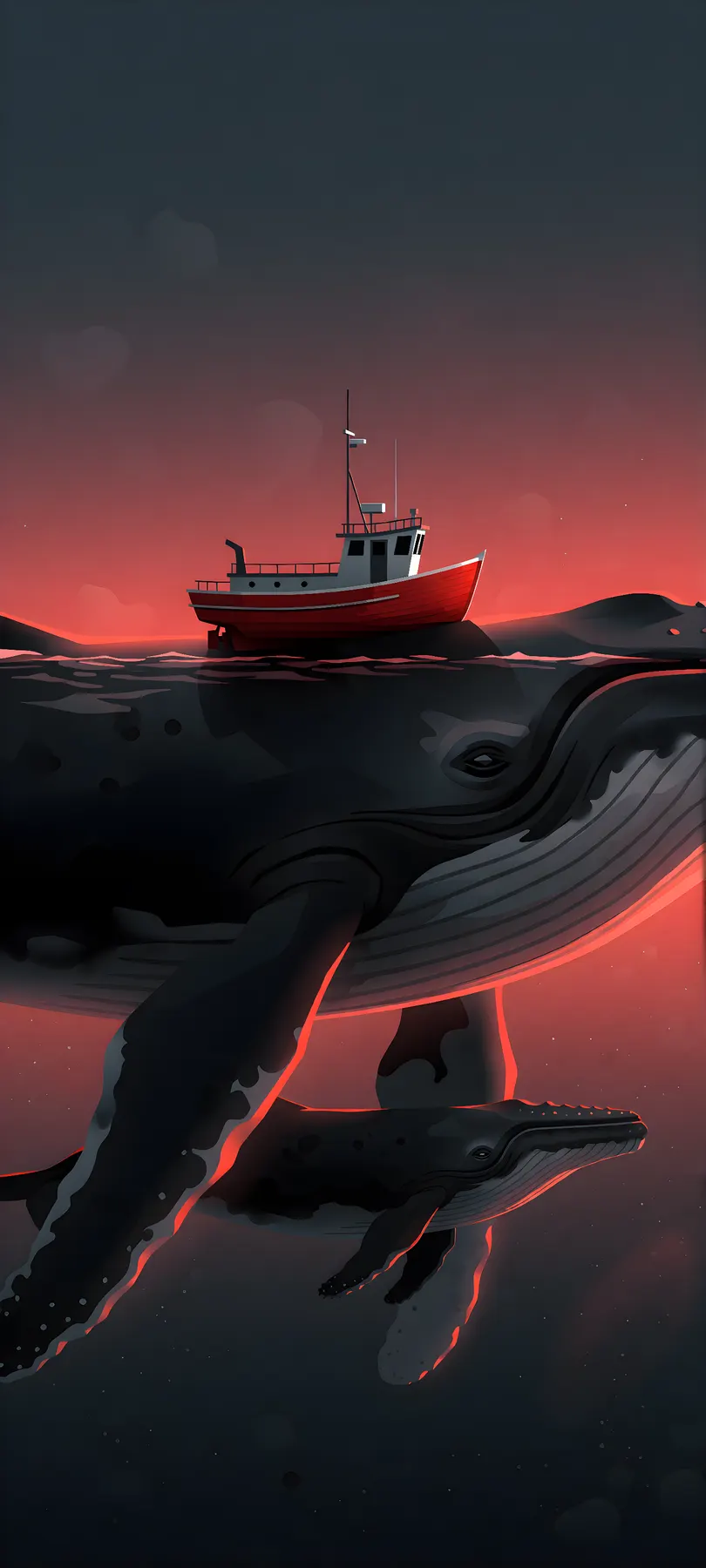 whale with boat