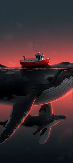 whale with boat