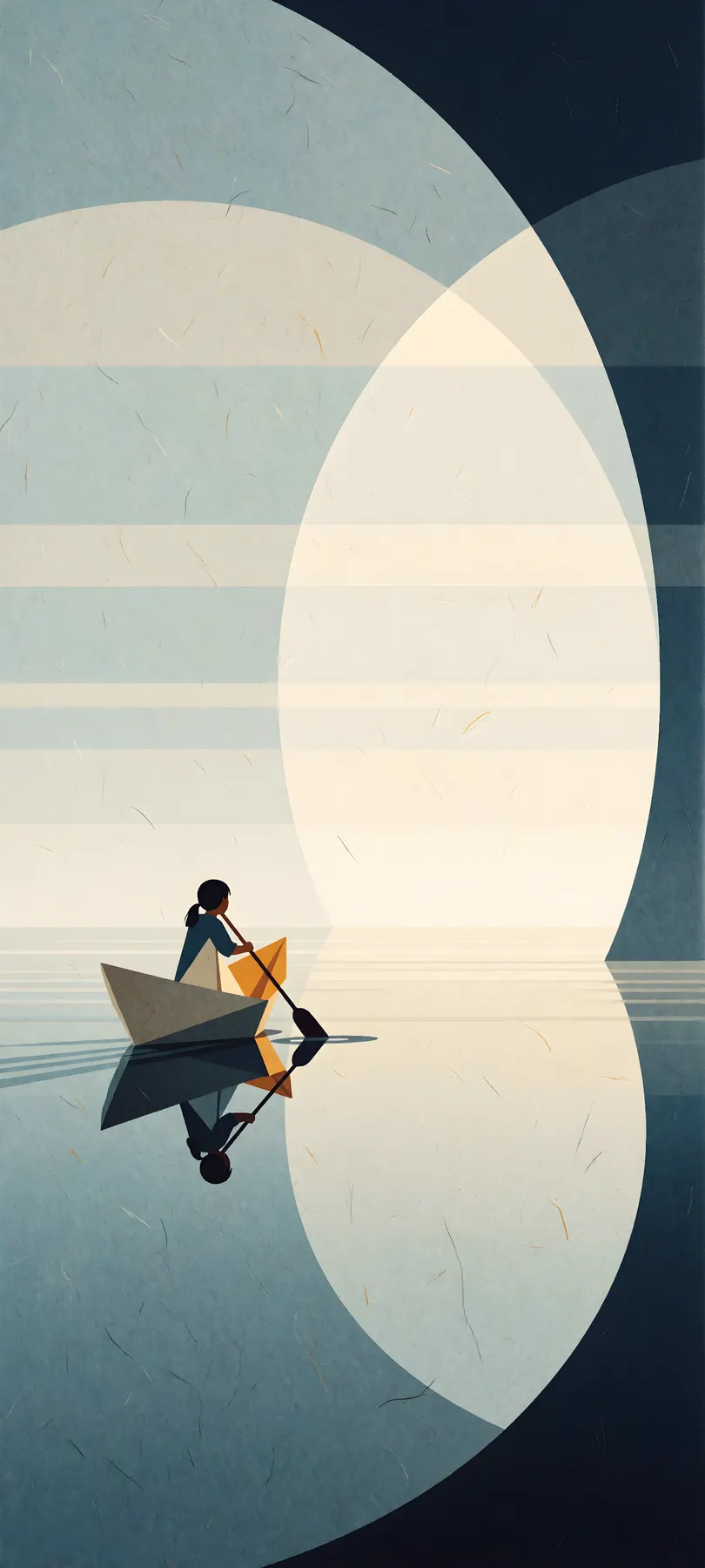 child in paper boat