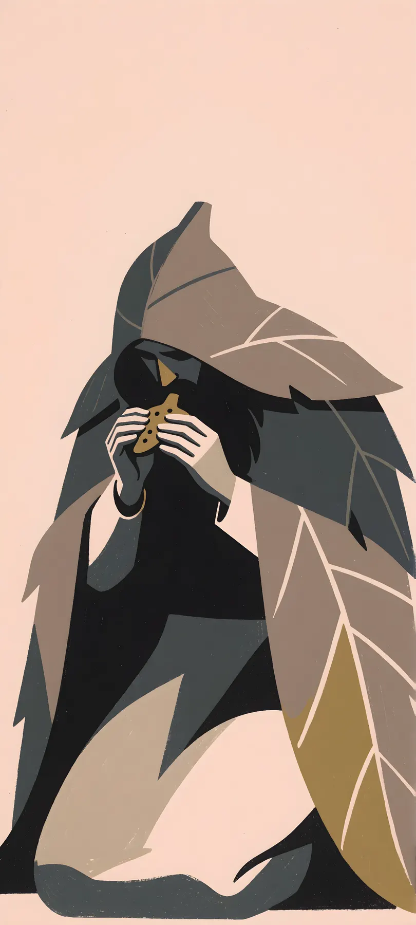 kneeling forest hermit